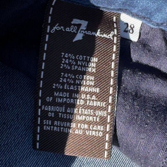 7 for all Mankind The High Waist Ankle Skinny Jeans Medium Wash Women's 28 - Picture 3 of 12